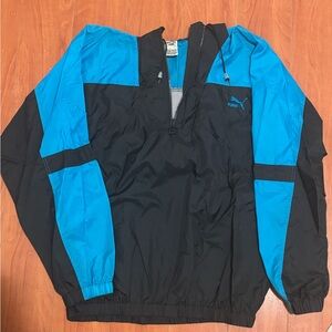 Puma Black and Teal Nylon Jacket